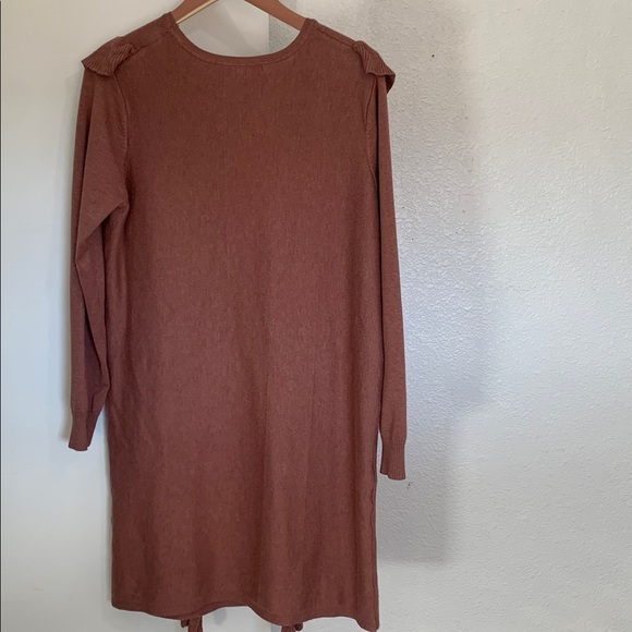 Moca ruffled knee length sweater dress - Picture 2 of 5